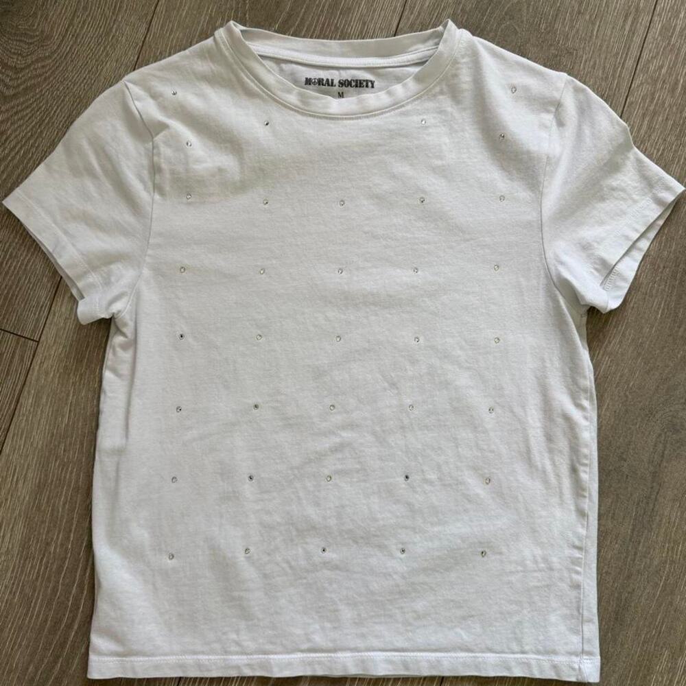 Moral society rhinestone tee